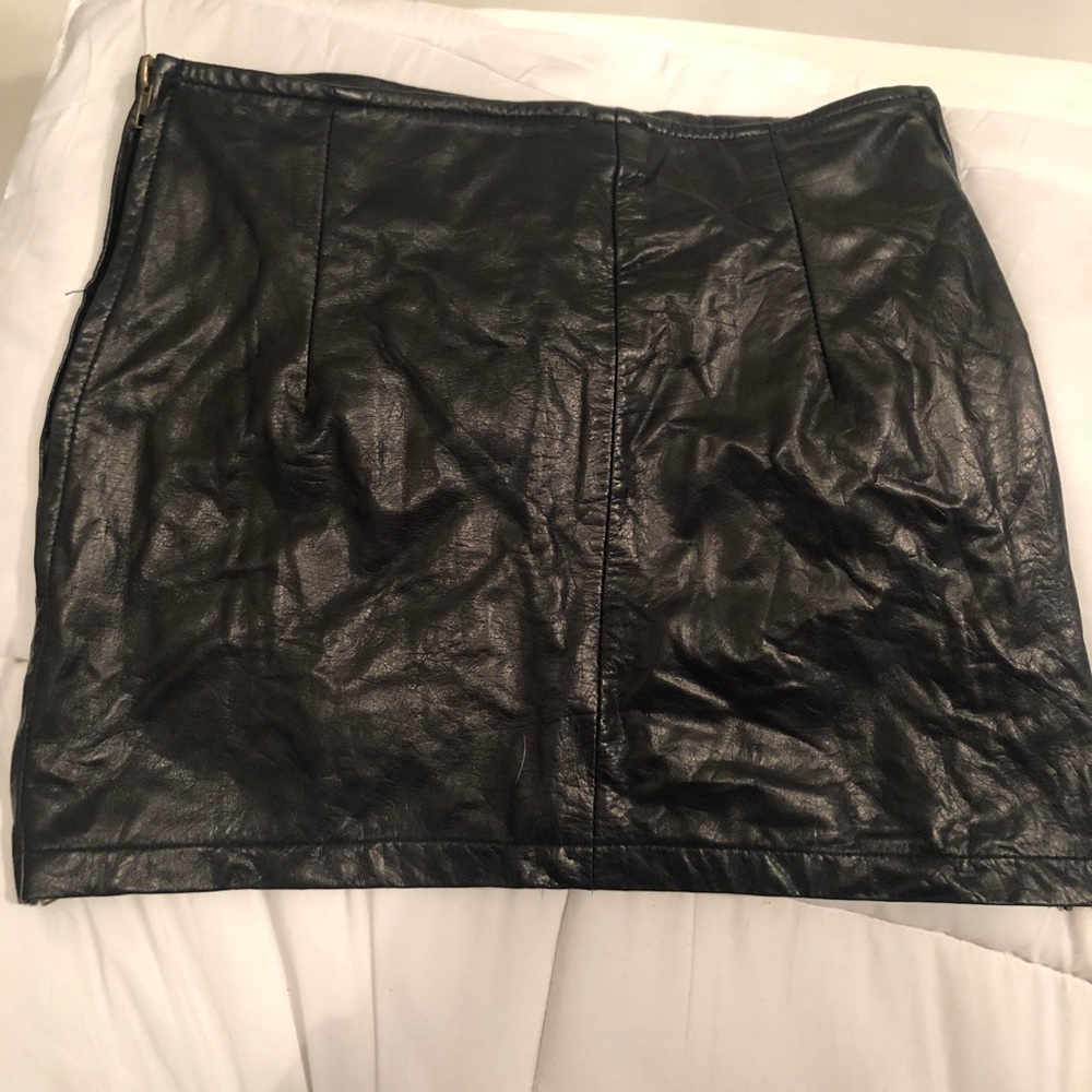NWT! Authentic leather vintage mini skirt